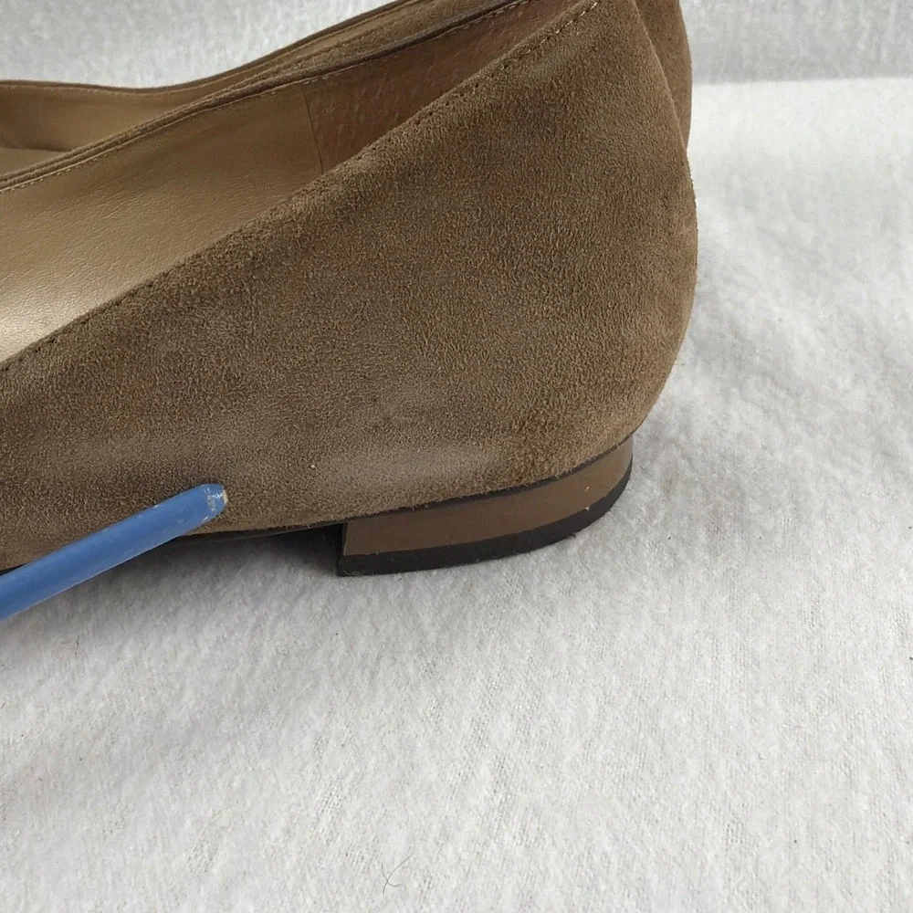 Via Spiga Devin‎ Brown Suede Tassel Bow Pointed Toe Ballet Flats Size 11M
